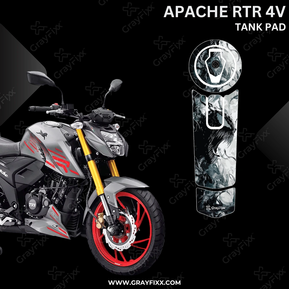 Apache RTR 4V Half Tank Pad | Half Tank Pad Compatible with Apache RTR 4V, Premium Finish, Waterproof, Pack of 1